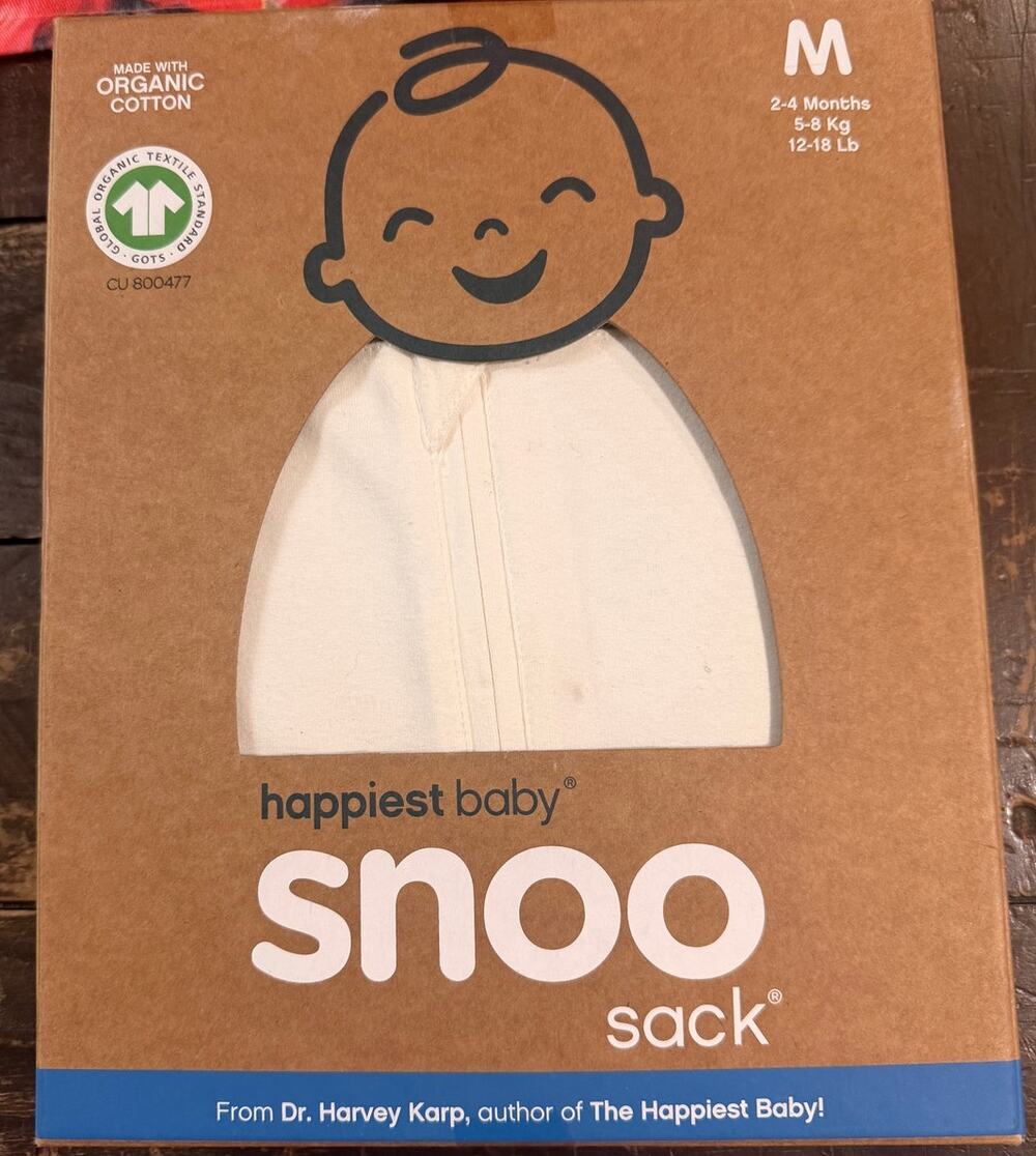 Happiest Baby SNOO Sack Medium 2-4 Months Organic Cotton Swaddle New in Box